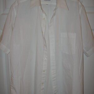 Ketch Short Sleeve Button Up Shirt White Men's Size Large 16 1/2